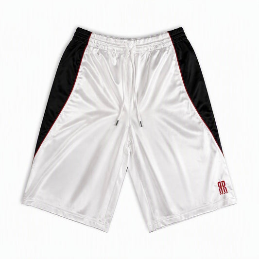 DOUBLE R WHITE SATIN SHORTS